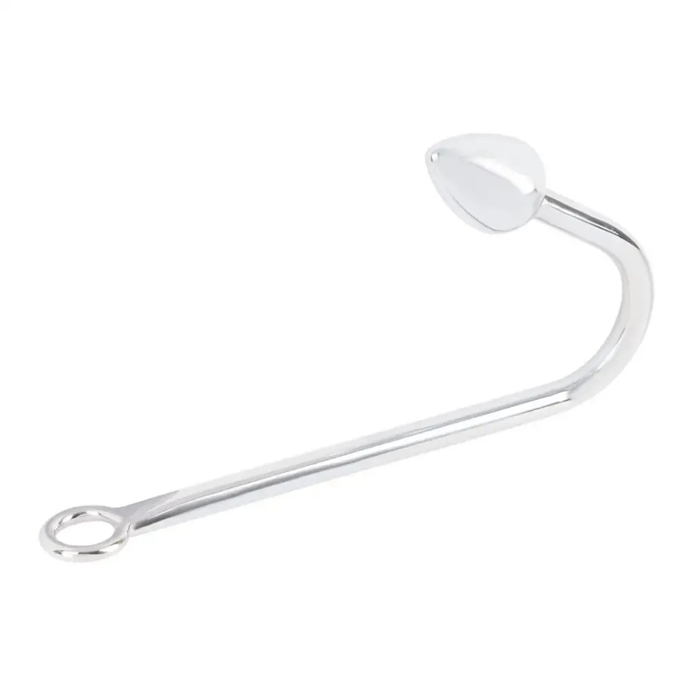 10-inch You2toys Aluminum Silver Butt Plug with Hook for Rope