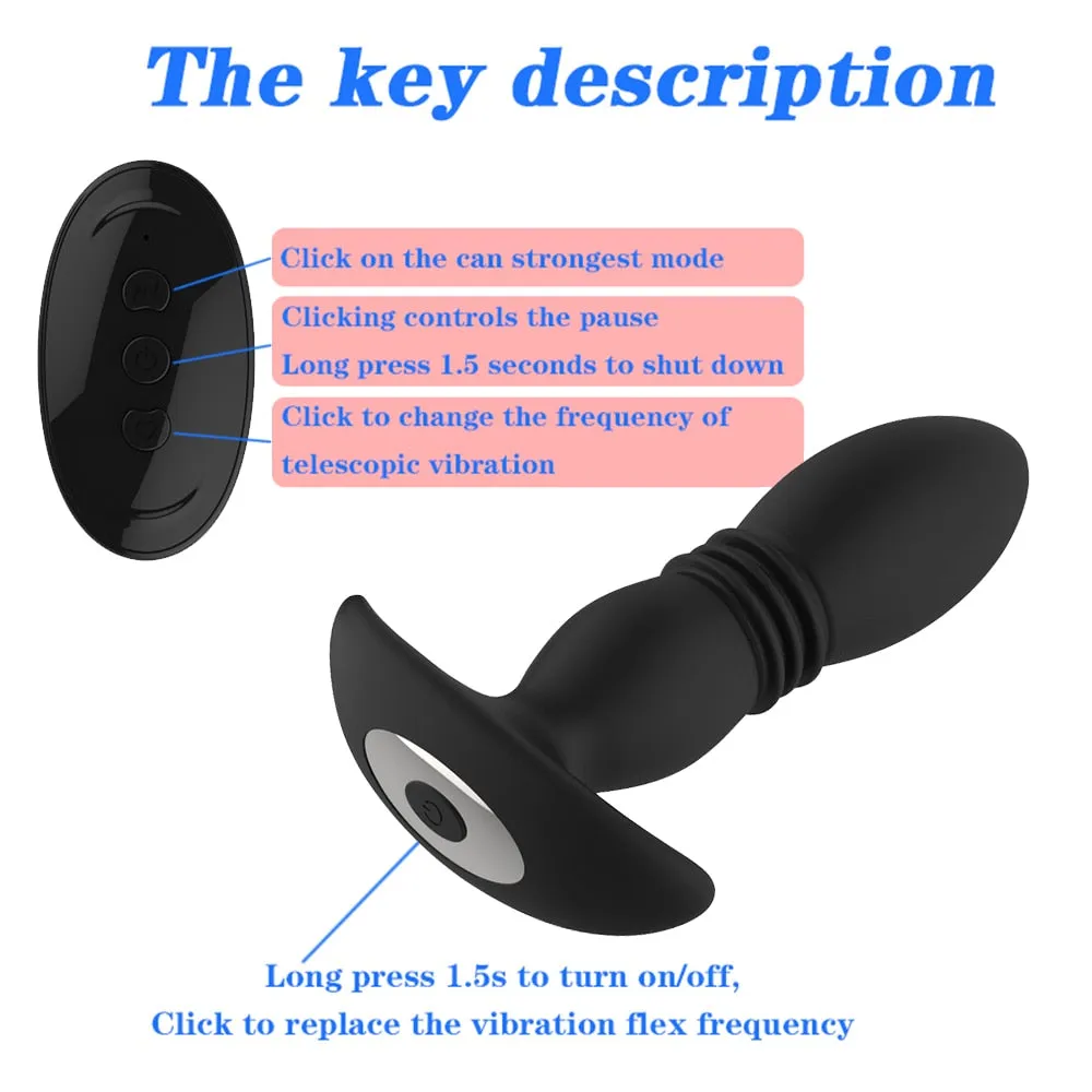 3 Folds Thrusting Vibration Butt Plug & Prostate Massager