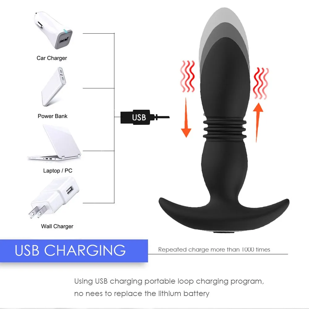 3 Folds Thrusting Vibration Butt Plug & Prostate Massager