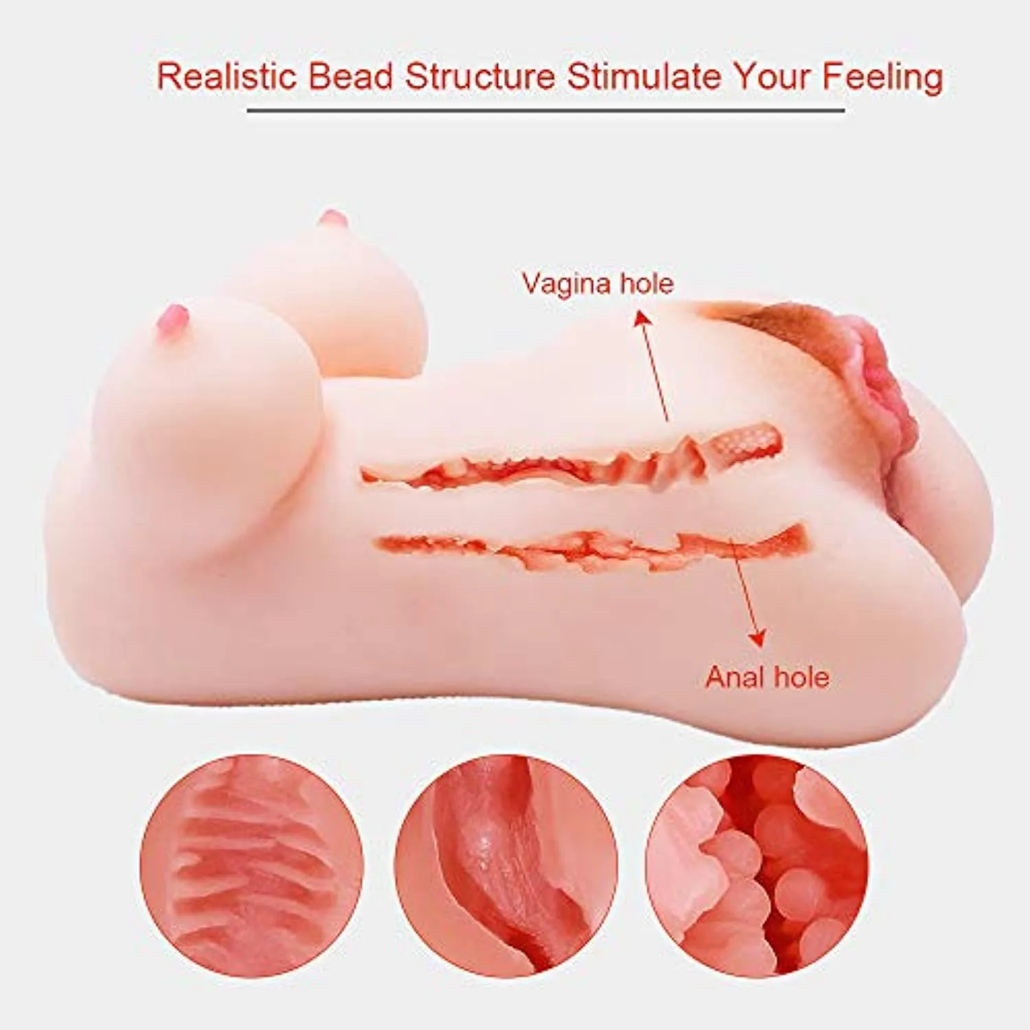 3D Realistic Silicone Boobs Pussy Ass Sex Doll Torso For Masturbation