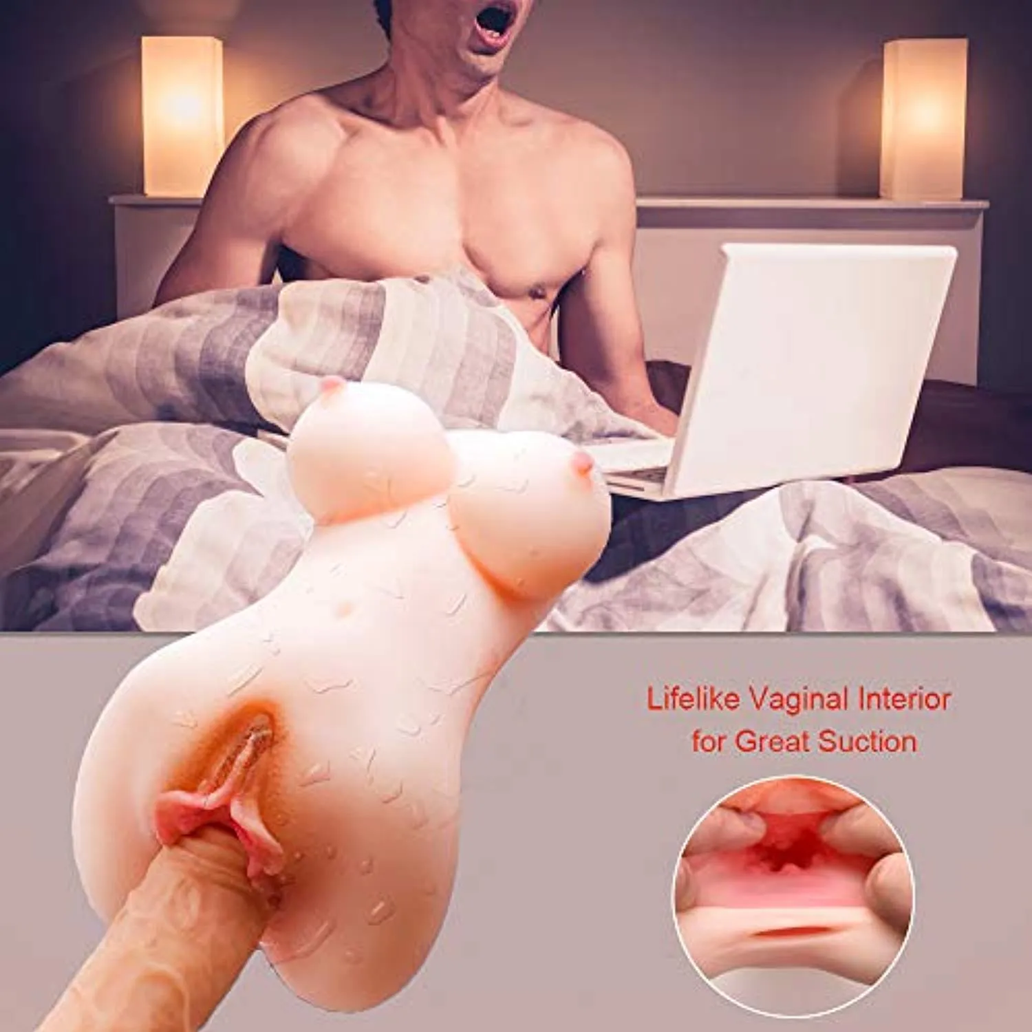 3D Realistic Silicone Boobs Pussy Ass Sex Doll Torso For Masturbation