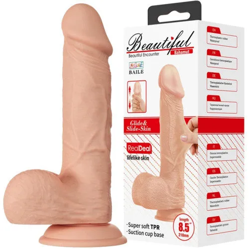 Bahamut realistic life-like TPR dildo with suction 22 x Ø 4.6 cm