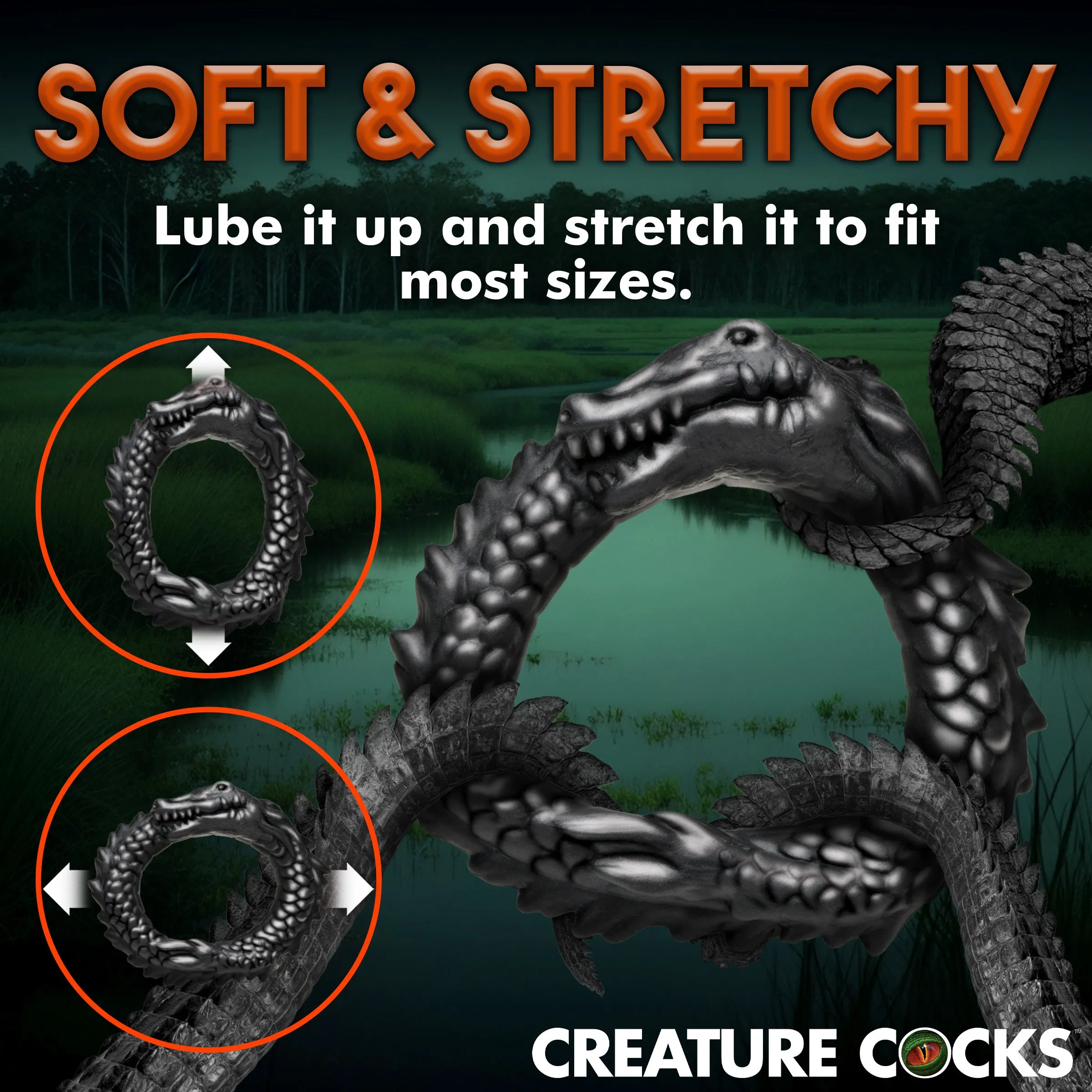 Black Caiman Cock Ring