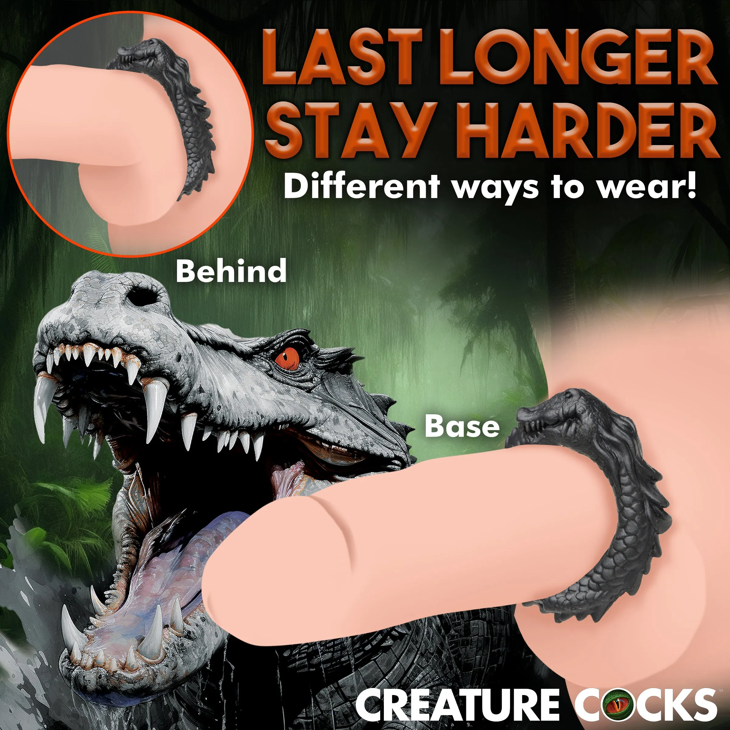 Black Caiman Cock Ring