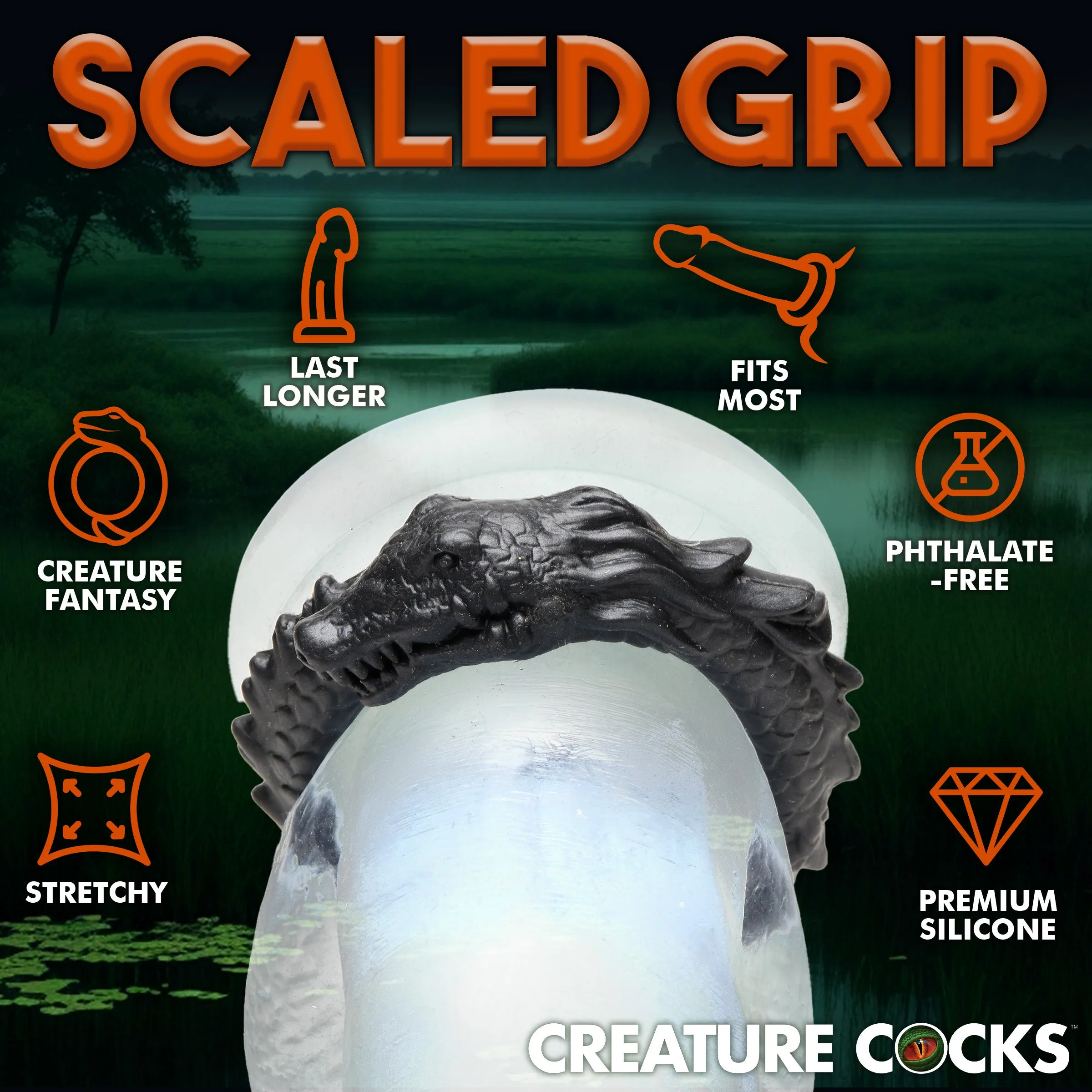Black Caiman Cock Ring