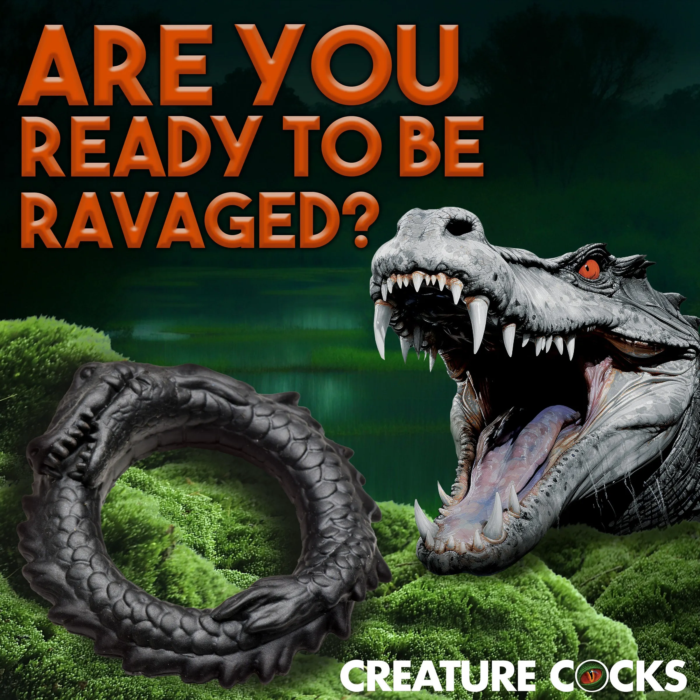 Black Caiman Cock Ring