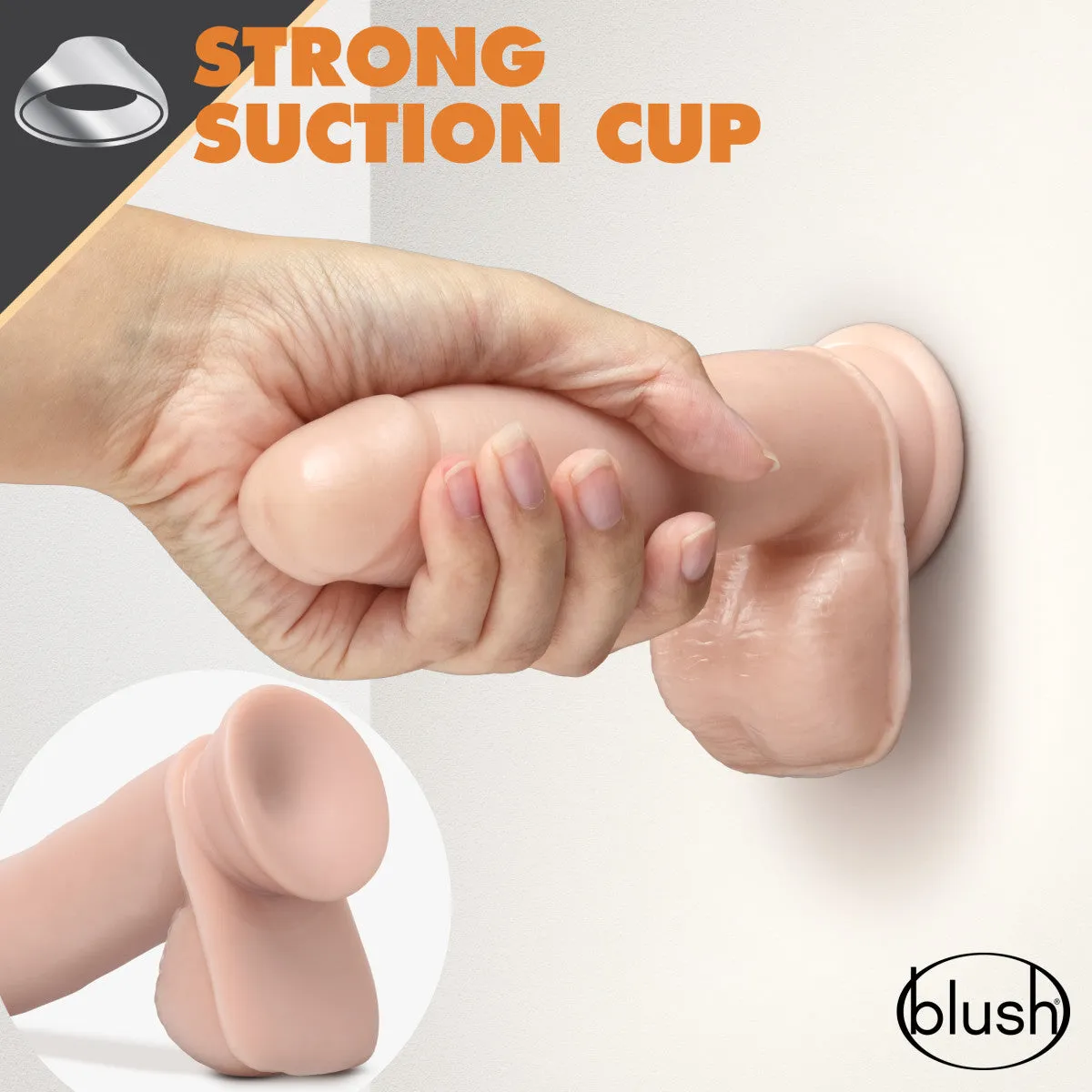 Blush 7-Inch Realistic Dildo with Balls & Suction Cup Base
