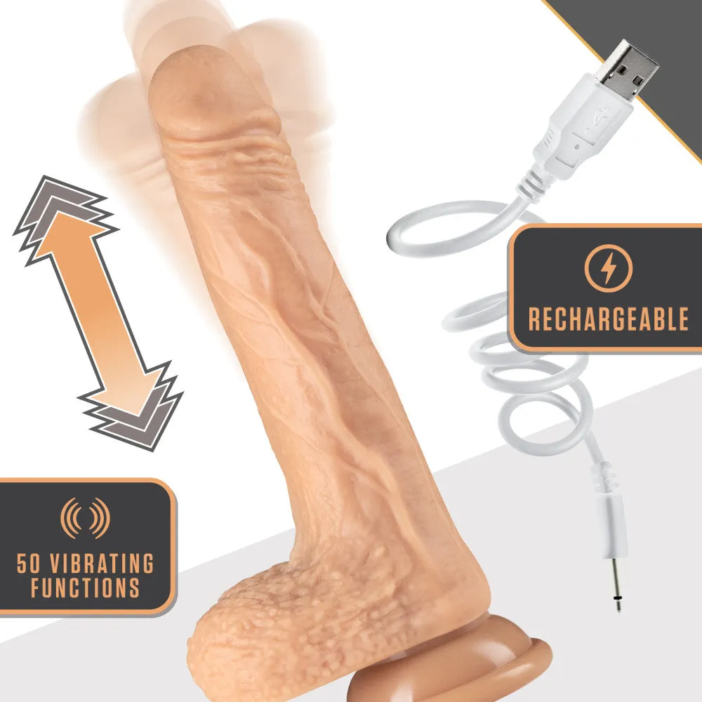 Blush 7.75-Inch Thrusting & Vibrating Realistic Dildo with Suction Cup Base