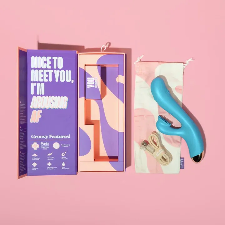 Blush 8-Inch Textured Dual Clit Sucking Rabbit Vibrator