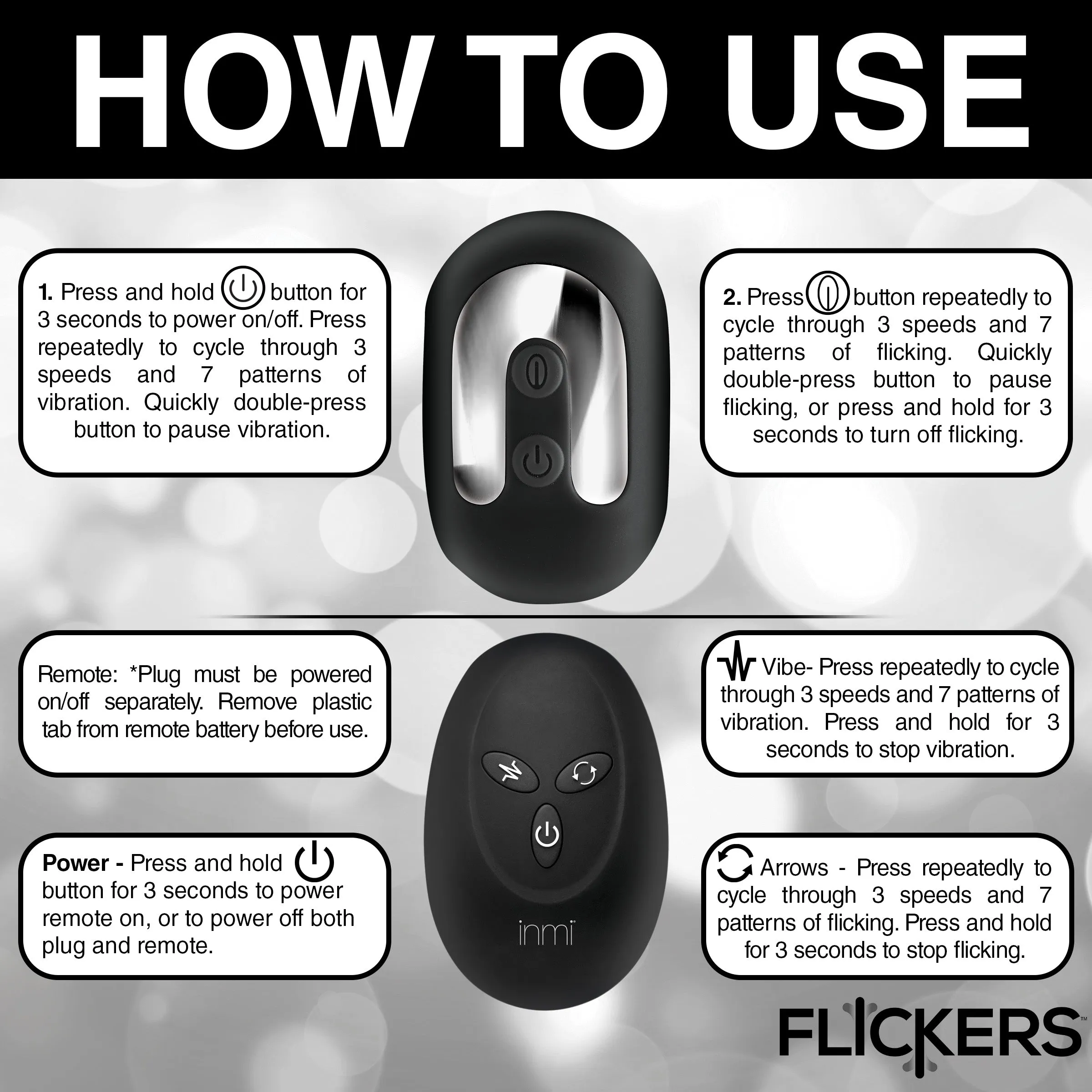 Bum Flick Vibrating And Flicking Butt Plug w/ Remote