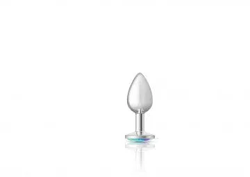 Cheeky Charms Silver Metal Clear Gem Butt Plug
