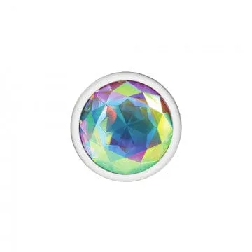 Cheeky Charms Silver Metal Clear Gem Butt Plug