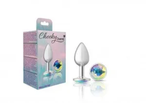 Cheeky Charms Silver Metal Clear Gem Butt Plug