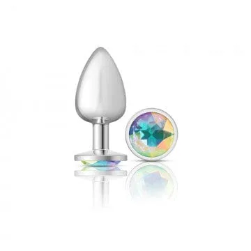 Cheeky Charms Silver Metal Clear Gem Butt Plug