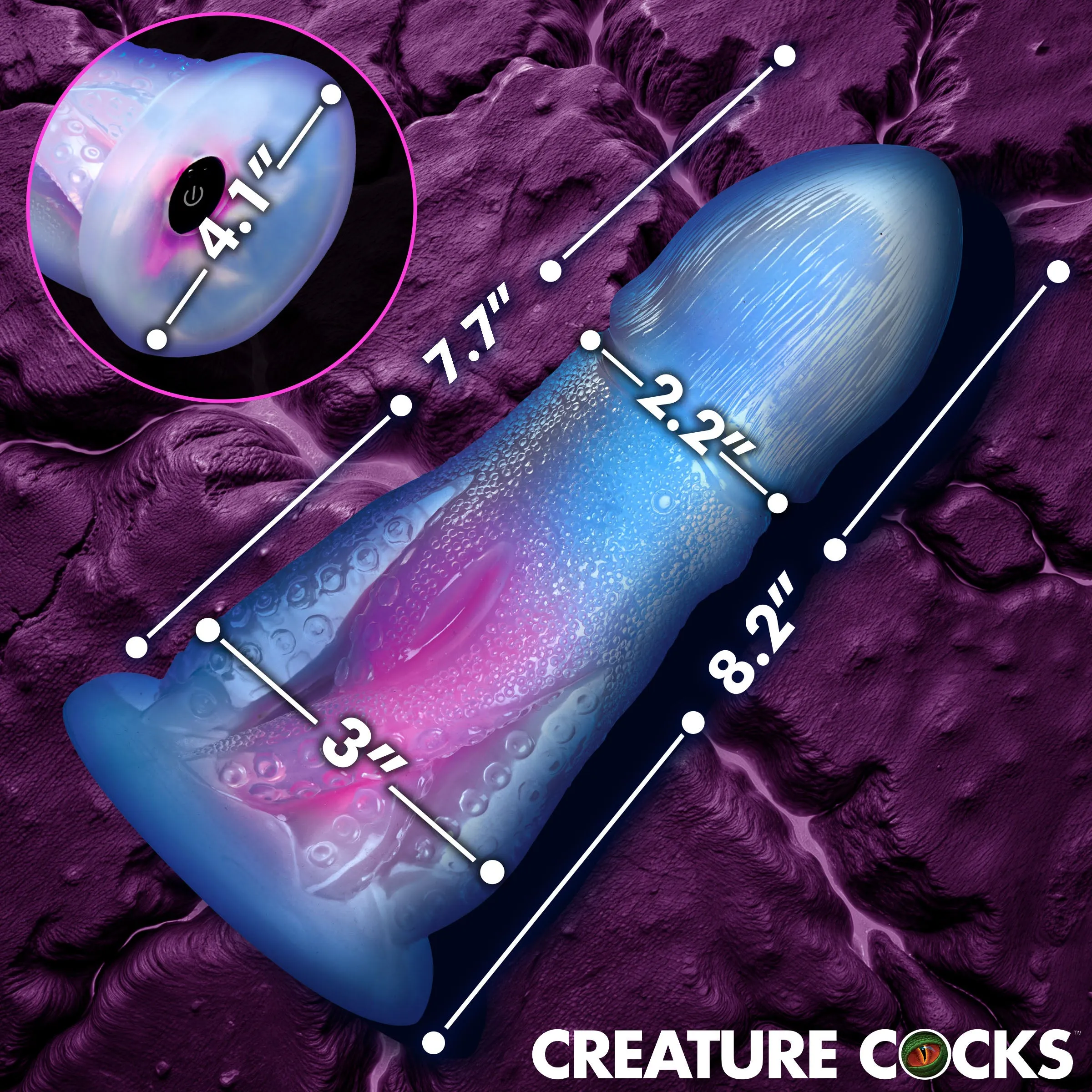 Cocktopus Deluxe Glow-in-the-dark Vibrating Silicone Dildo