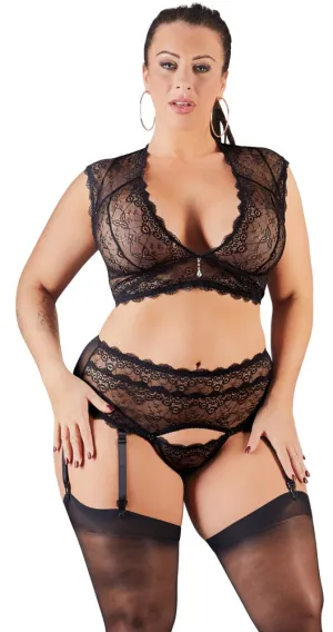 Cottelli CURVES Bralette and Suspender | Plus size