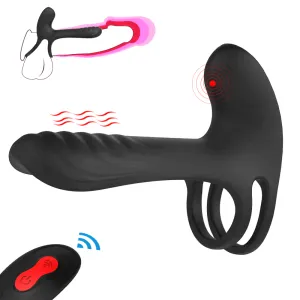 Couples Vibrating Girth Enhancer | 2 motors | Remote | Stretchy Cock Ring