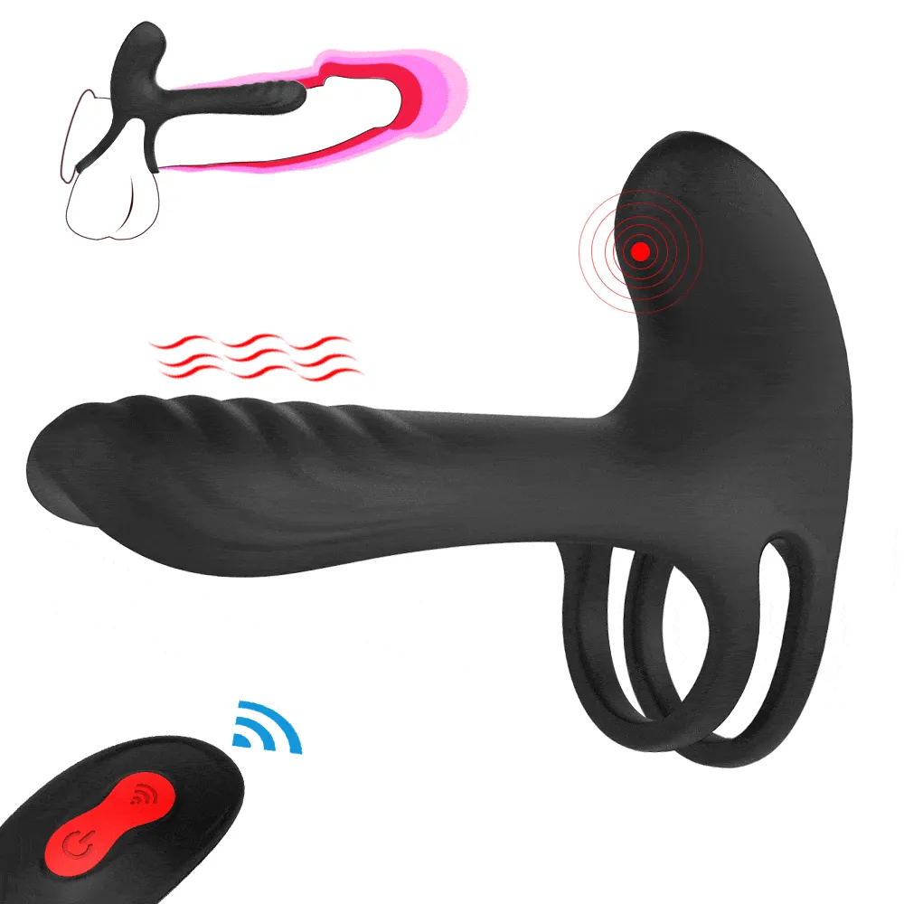 Couples Vibrating Girth Enhancer | 2 motors | Remote | Stretchy Cock Ring