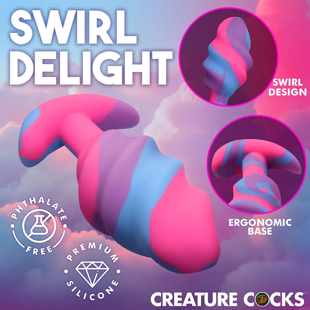 Creature Cocks Unicorn Swirl Silicone Butt Plug L