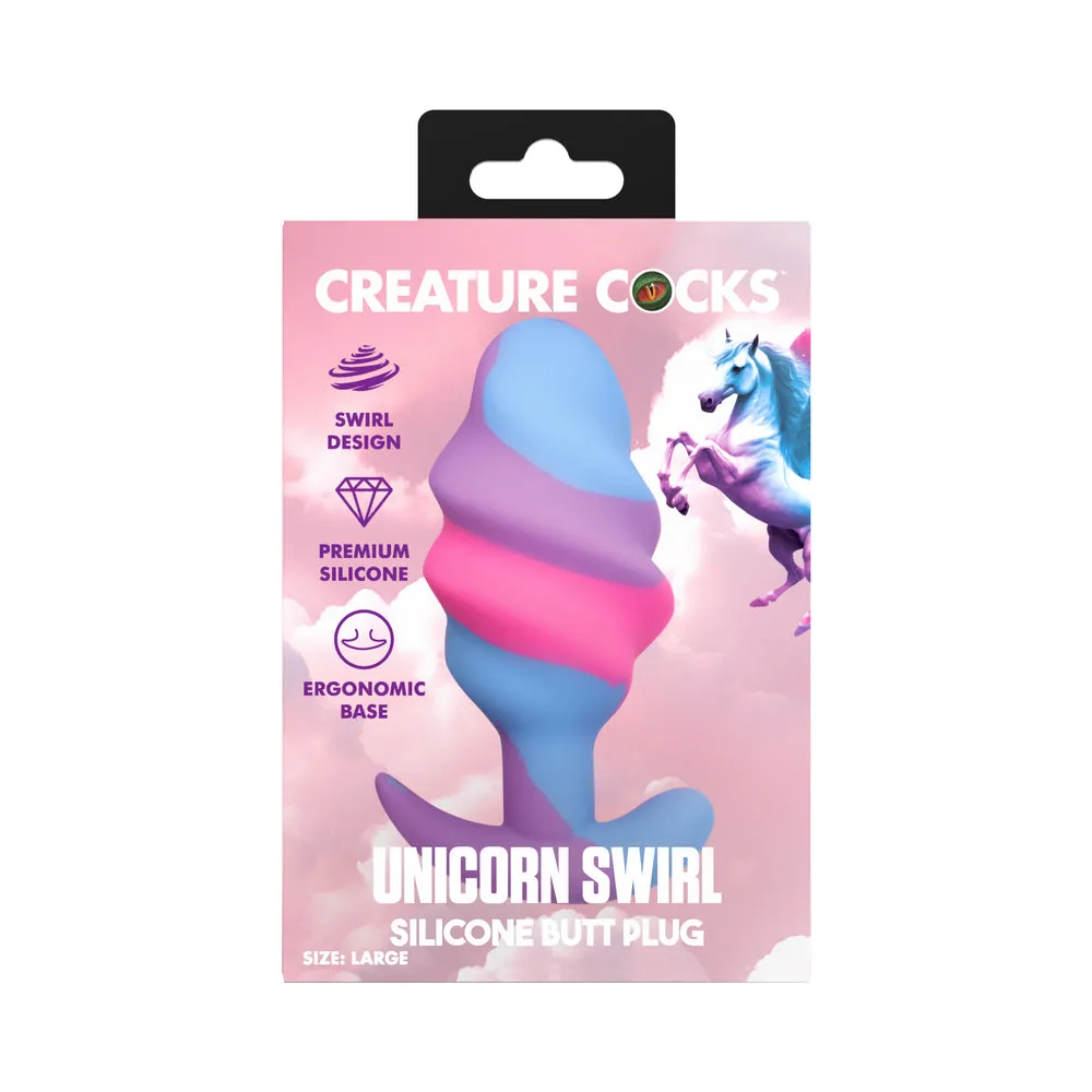Creature Cocks Unicorn Swirl Silicone Butt Plug L