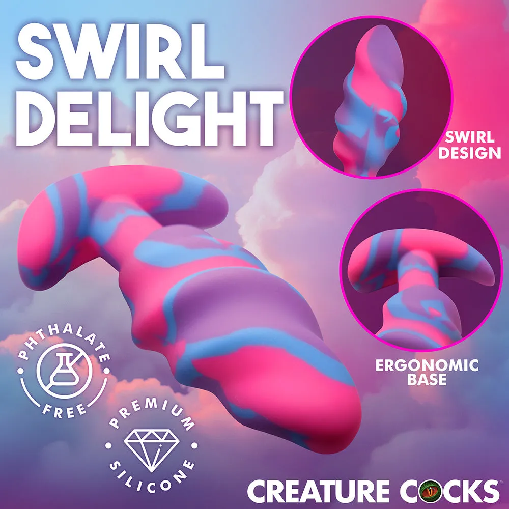 Creature Cocks Unicorn Swirl Silicone Butt Plug M