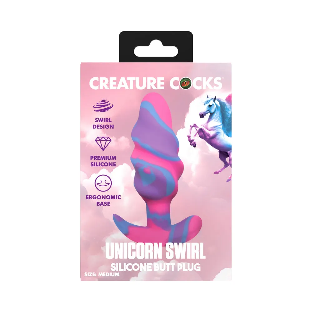 Creature Cocks Unicorn Swirl Silicone Butt Plug M