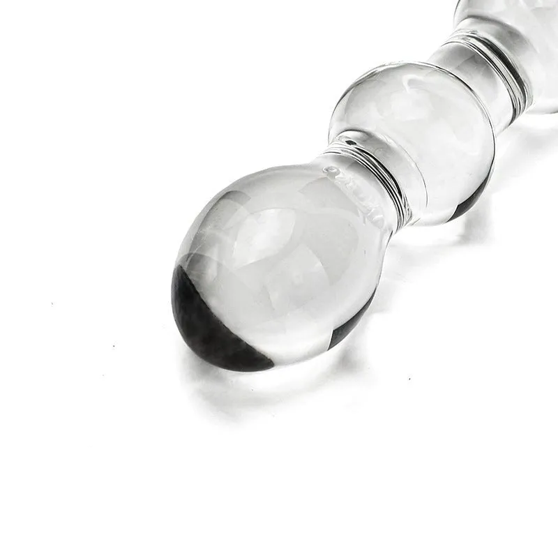 Crystal Wavy Glass Heating & Iced Dildo 6 Inch