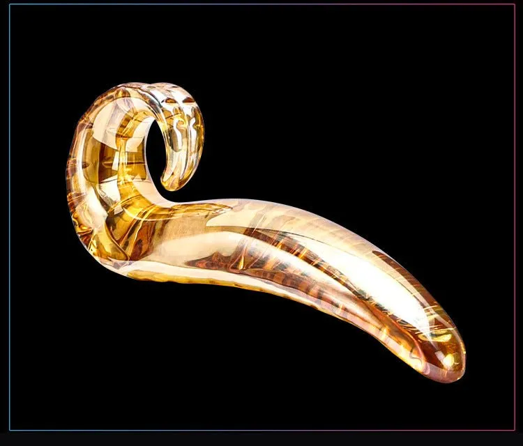 Crystal Wavy Glass Heating & Iced Dildo 7.9 Inch