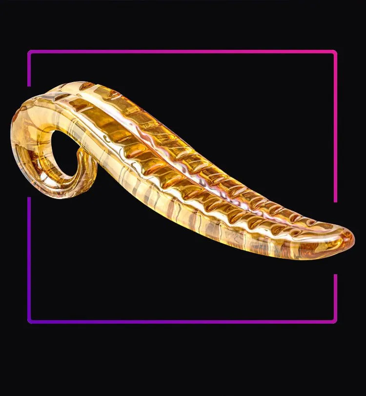 Crystal Wavy Glass Heating & Iced Dildo 7.9 Inch