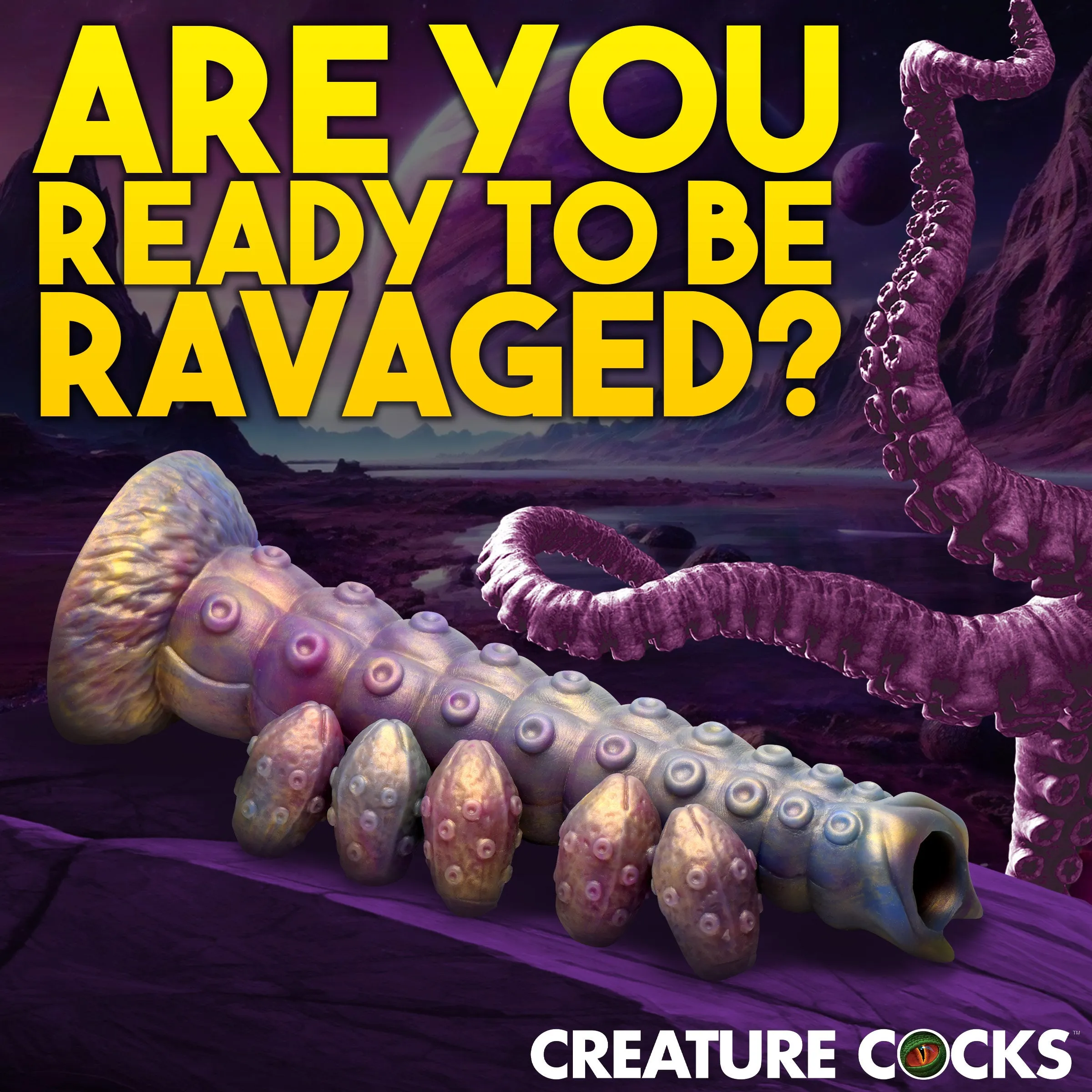 Deep Invader Tentacle Ovipositor Dildo With Eggs