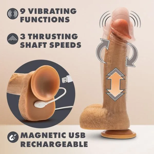 Dr. Phillips 8.5 Inch Thrusting Silicone Dildo - Caramel