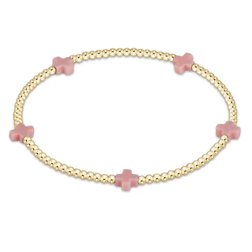 ENewton 2mm Pink Signature Cross Bracelet