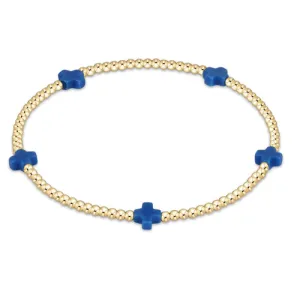 ENewton Cobalt Signature Cross Small 2mm Gold Bracelet