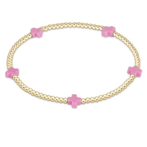 ENewton *eGirl*  2mm Bright Pink Signature Cross Bracelet