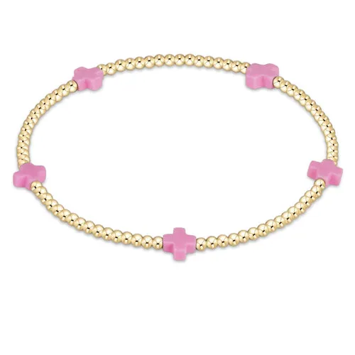 ENewton *eGirl*  2mm Bright Pink Signature Cross Bracelet