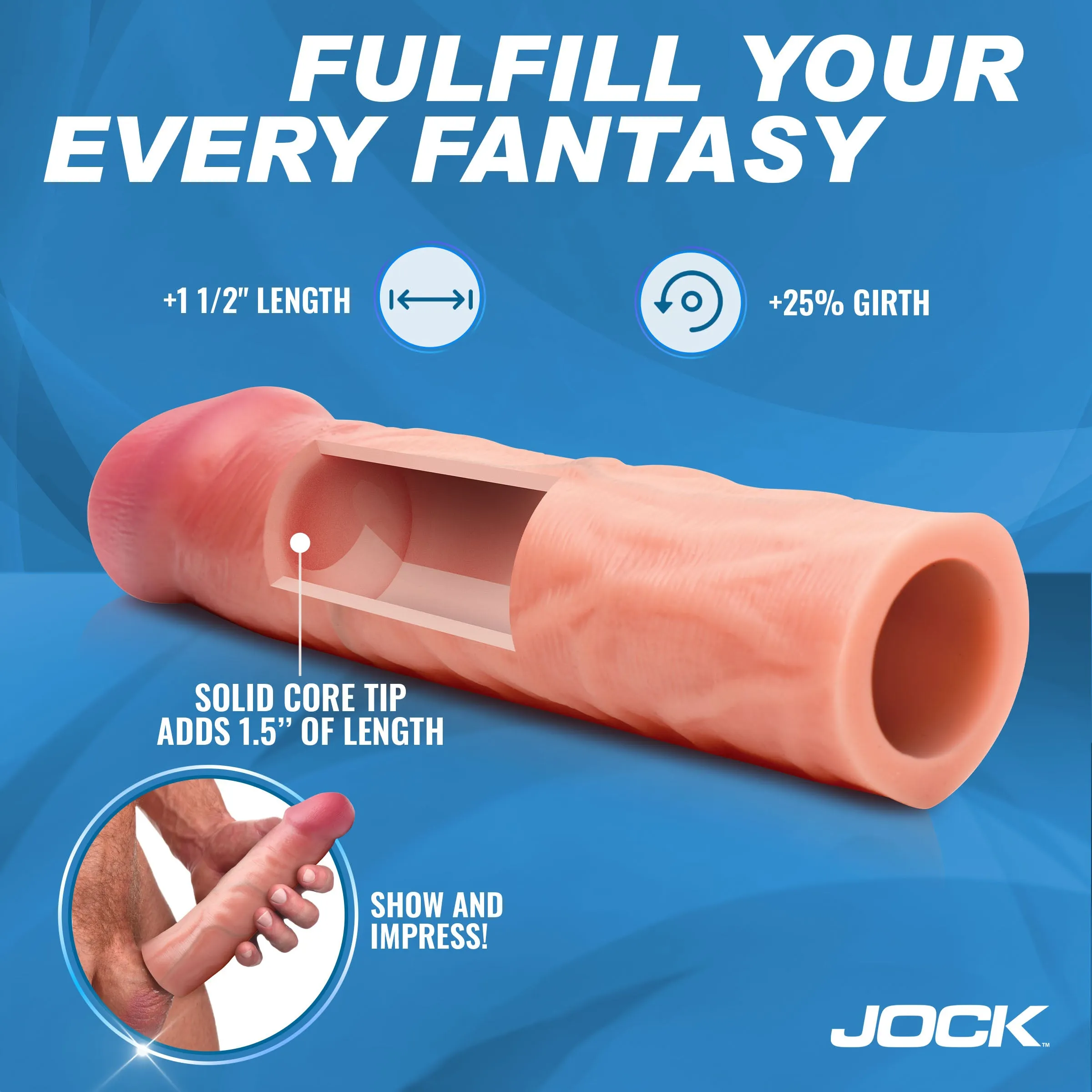 Enhancers 1.5 Silicone Penis Extension Sleeve - Light