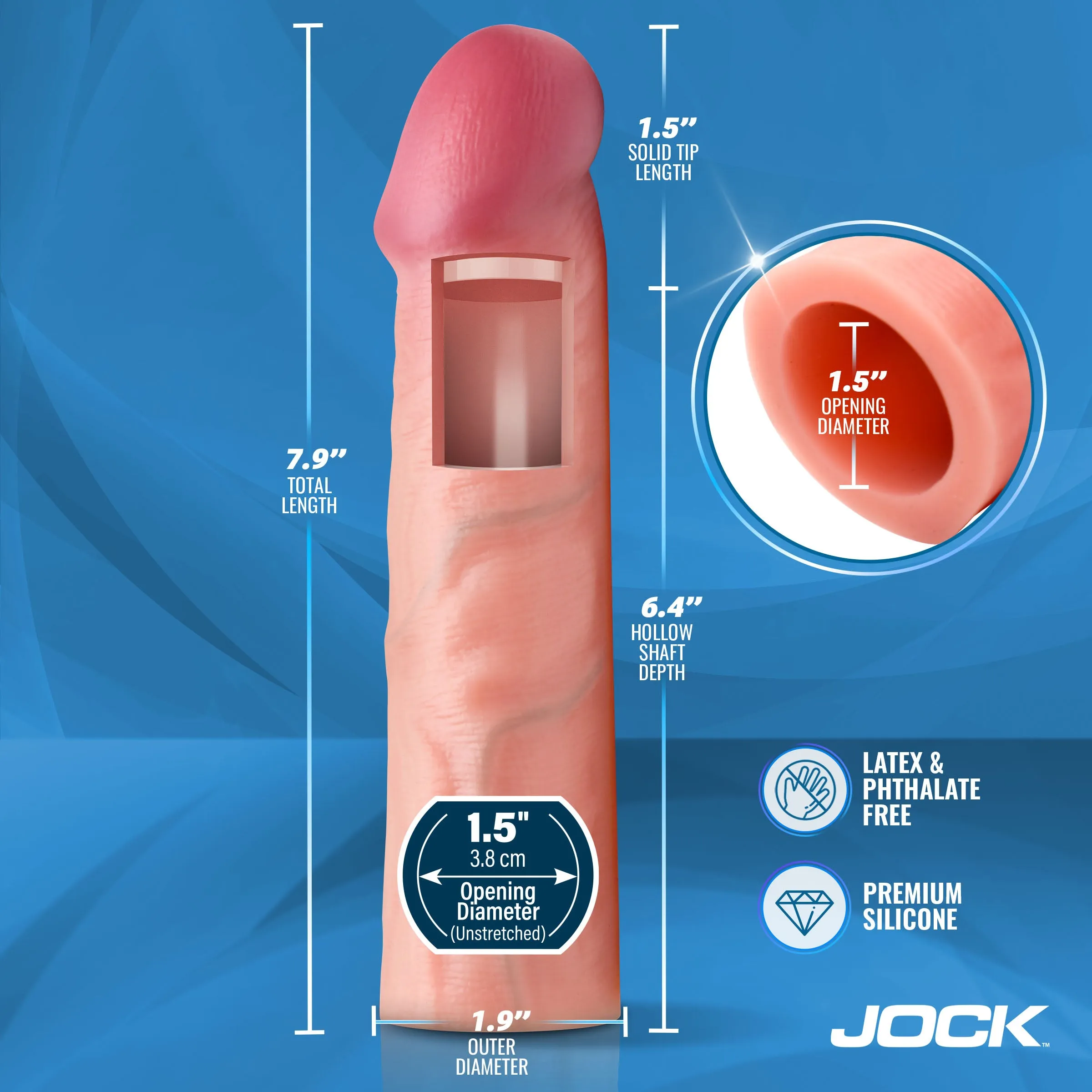Enhancers 1.5 Silicone Penis Extension Sleeve - Light