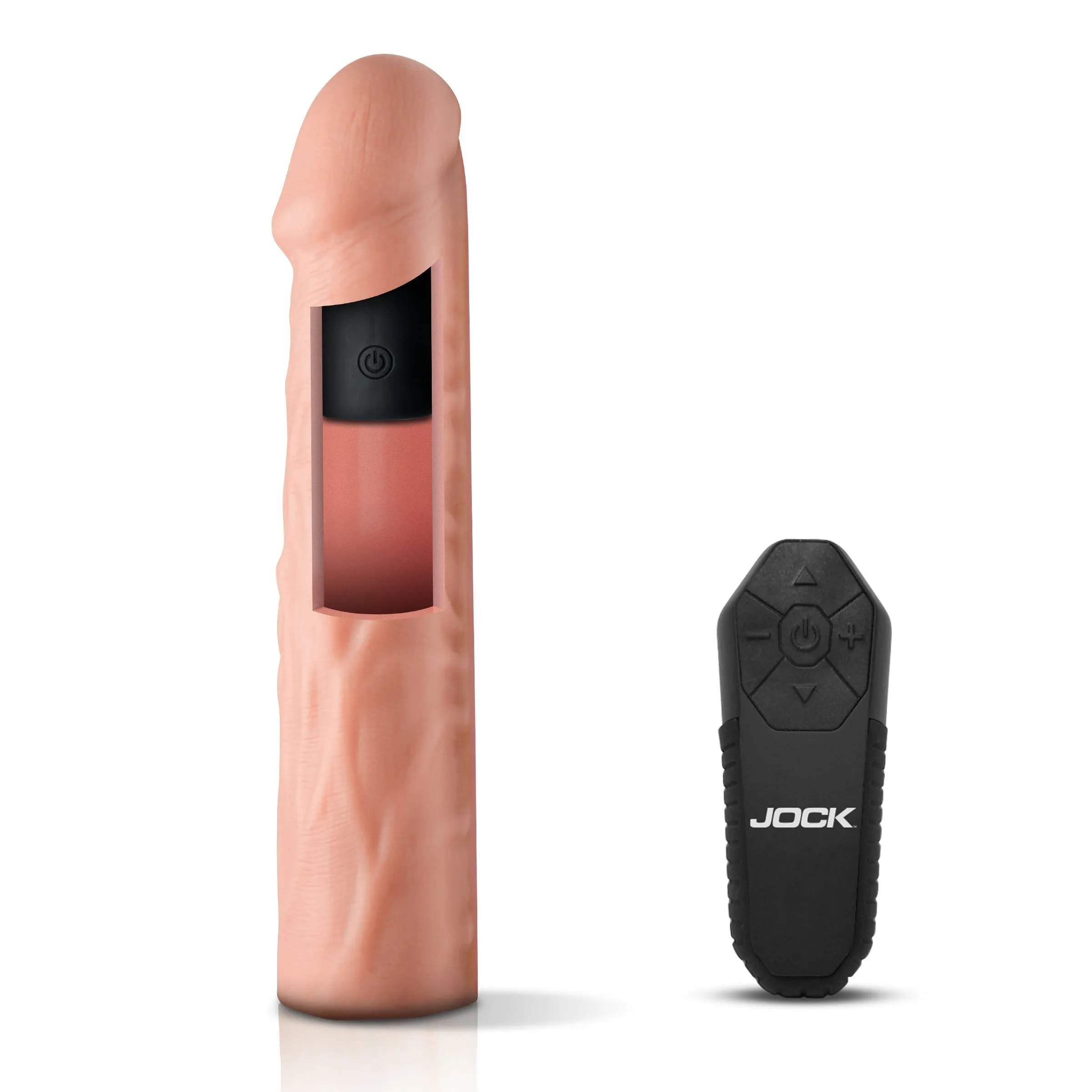 Enhancers Vibrating Penis Extension W/ Remote - Medium