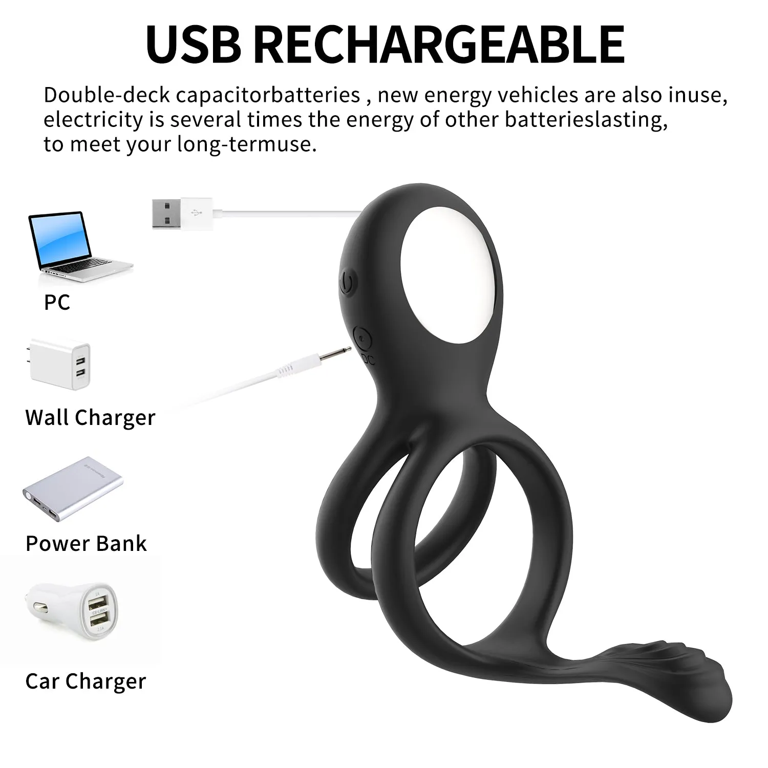 Eros Vibrating Dual Penis Ring | Wireless Remote Control | 7 Strong Vibration Modes | Clitoral Stimulator | Couple