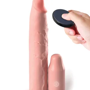 Fantasy 9 Inch Vibrating Silicone Penis Extension with Remote Control - Vanilla