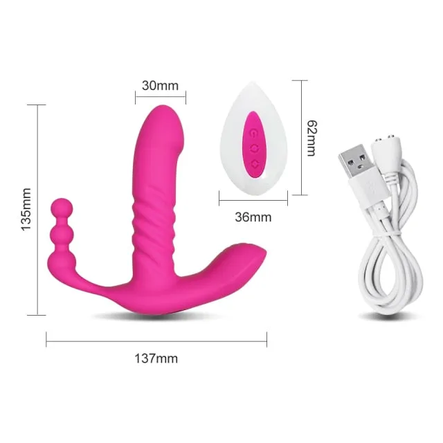 G Spot Wireless Remote Wearable Automatic Thrusting Dildo