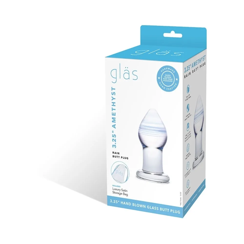 Glas Amethyst Rain 3.25 in. Butt Plug