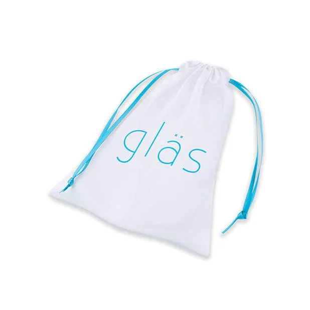 Glas - Remote Control Rechargeable Vibrating Glass Butt Plug 3.5 (Blue)
