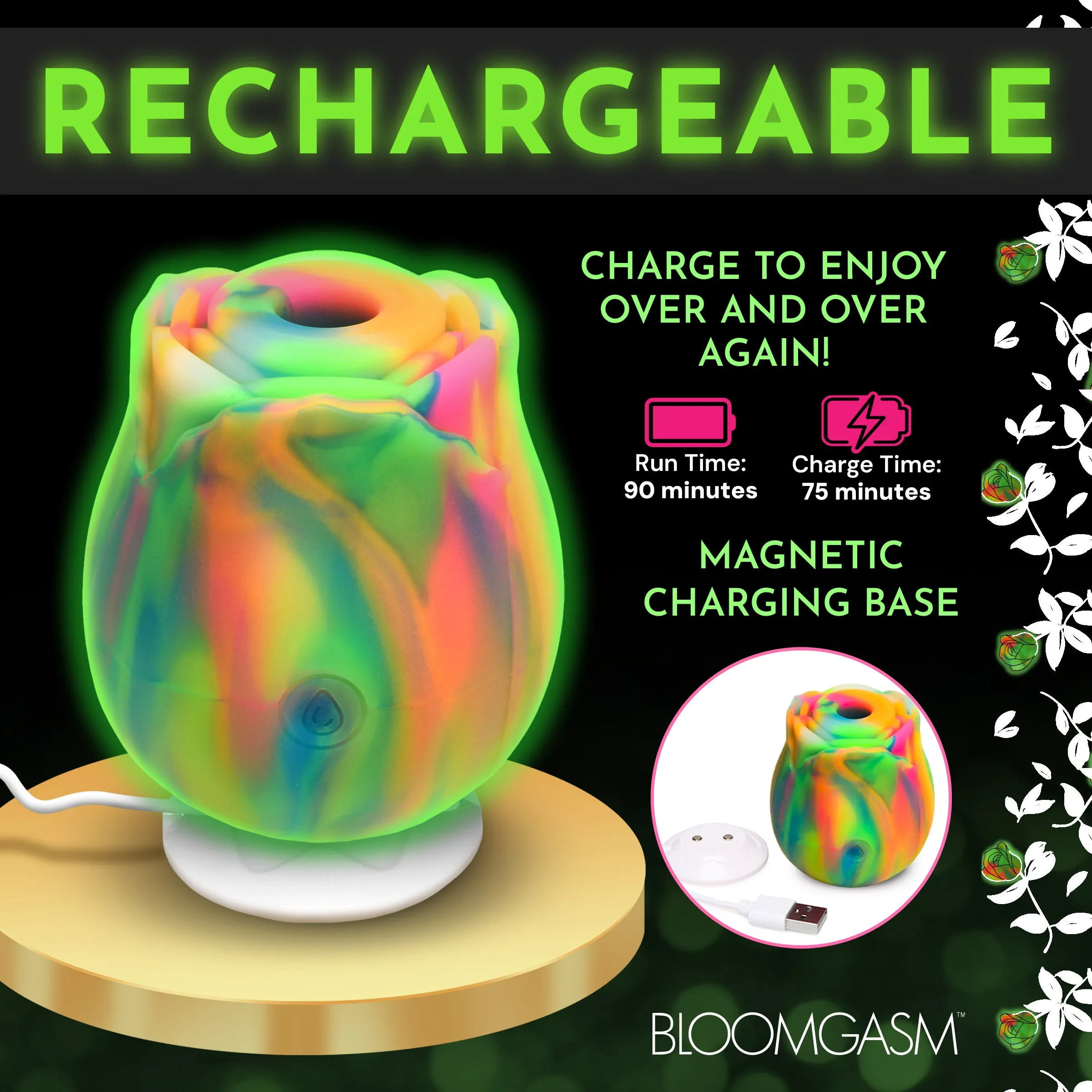 Glow-in-the-dark Rose Clit Stimulator