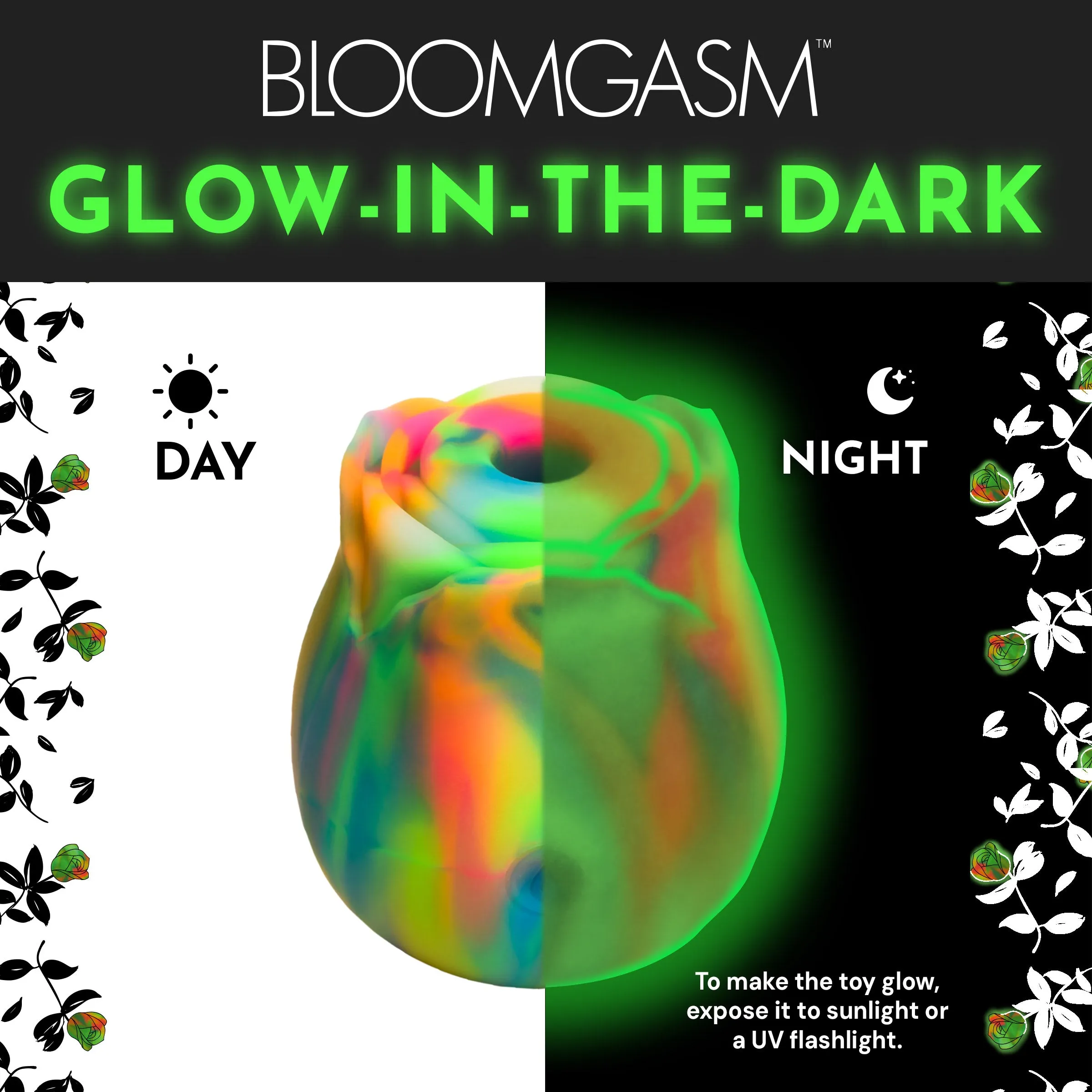 Glow-in-the-dark Rose Clit Stimulator