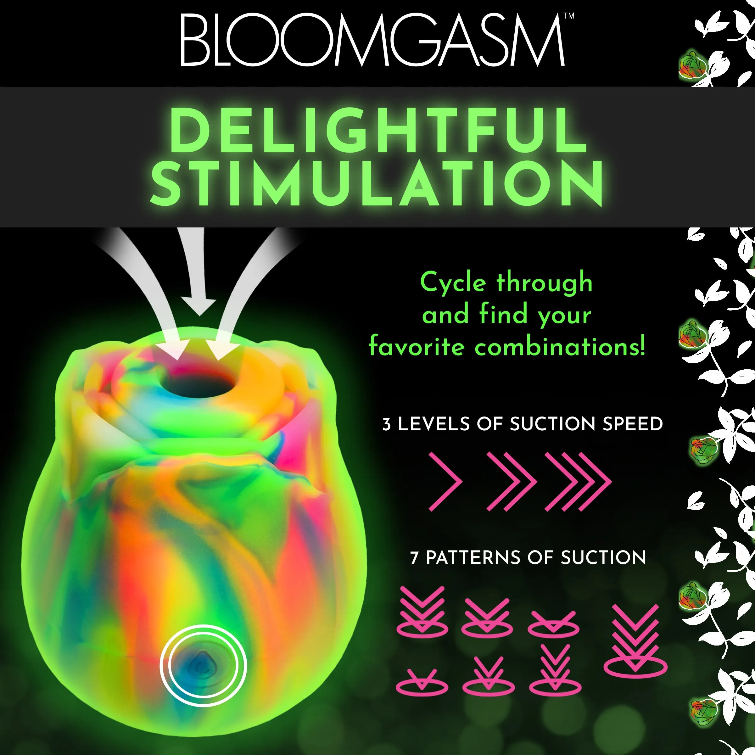 Glow-in-the-dark Rose Clit Stimulator