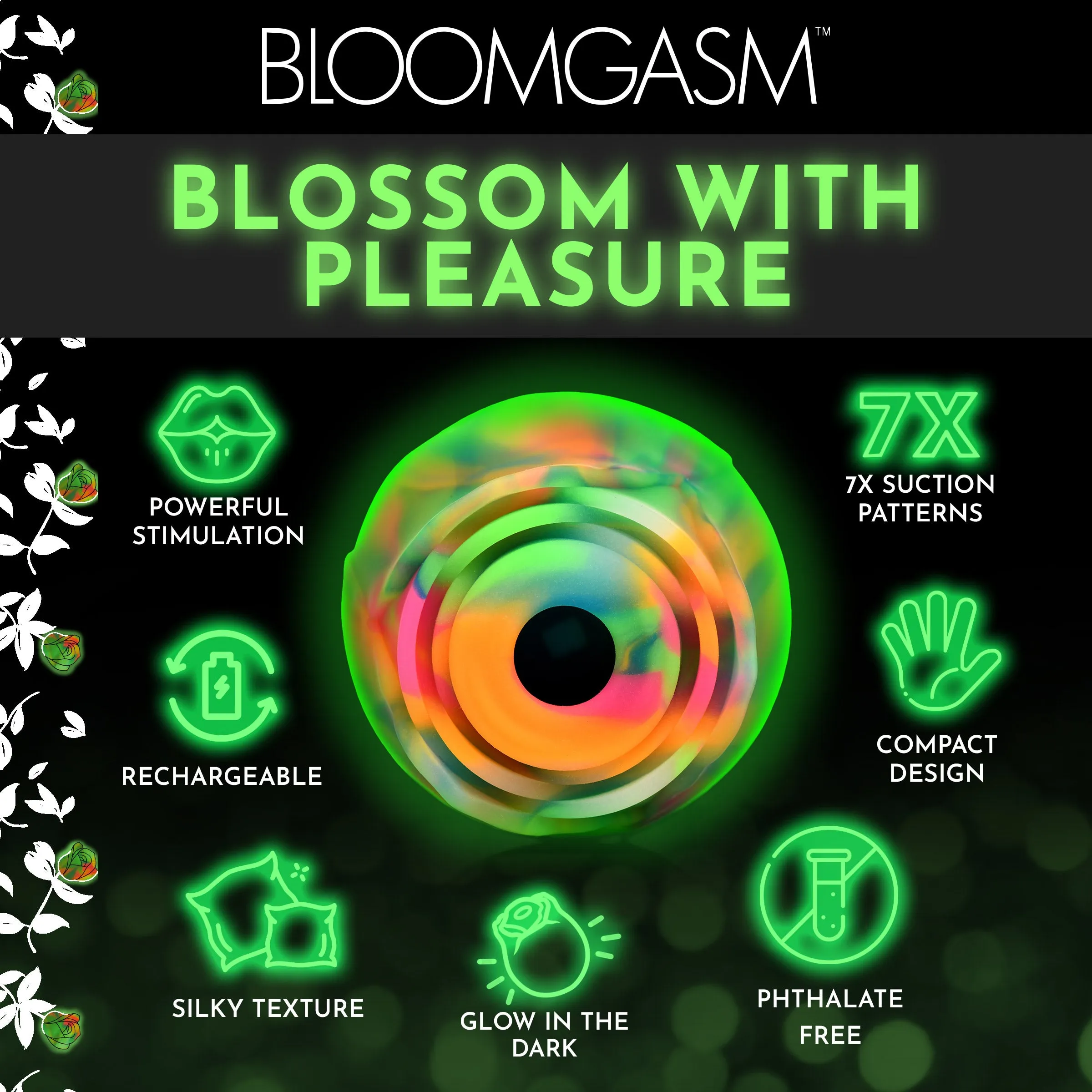 Glow-in-the-dark Rose Clit Stimulator