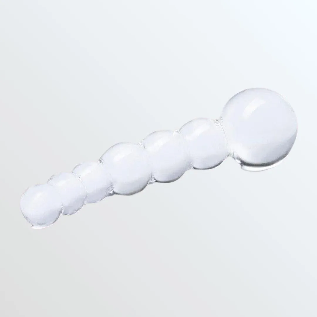 Gläs Curved & Beaded 5 Glass Dildo