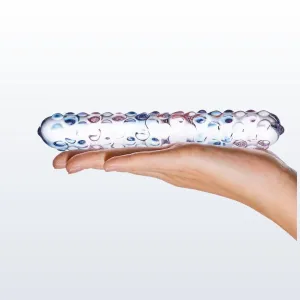 Gläs Purple Rose Nubby 7 Glass Dildo