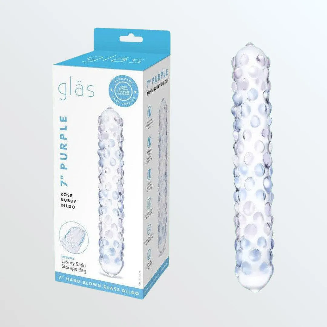 Gläs Purple Rose Nubby 7 Glass Dildo